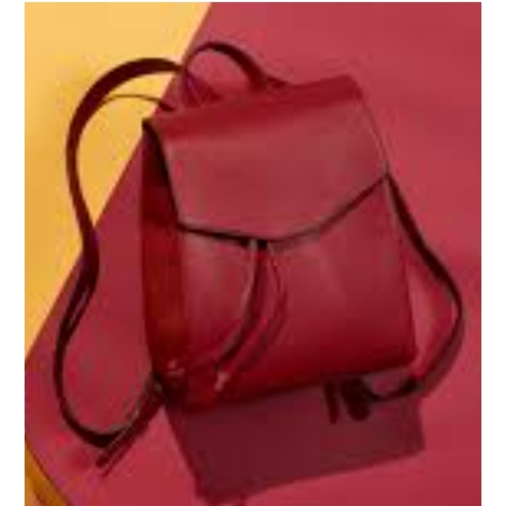Faux Leather Backpack Red
